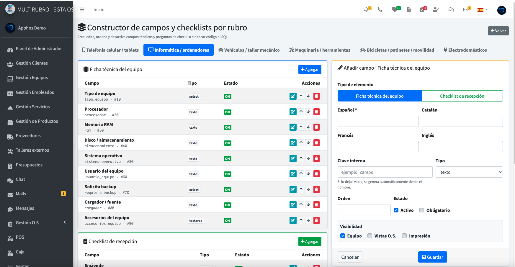 Sistema de Gestió Multirúbrica Multillenguatge
