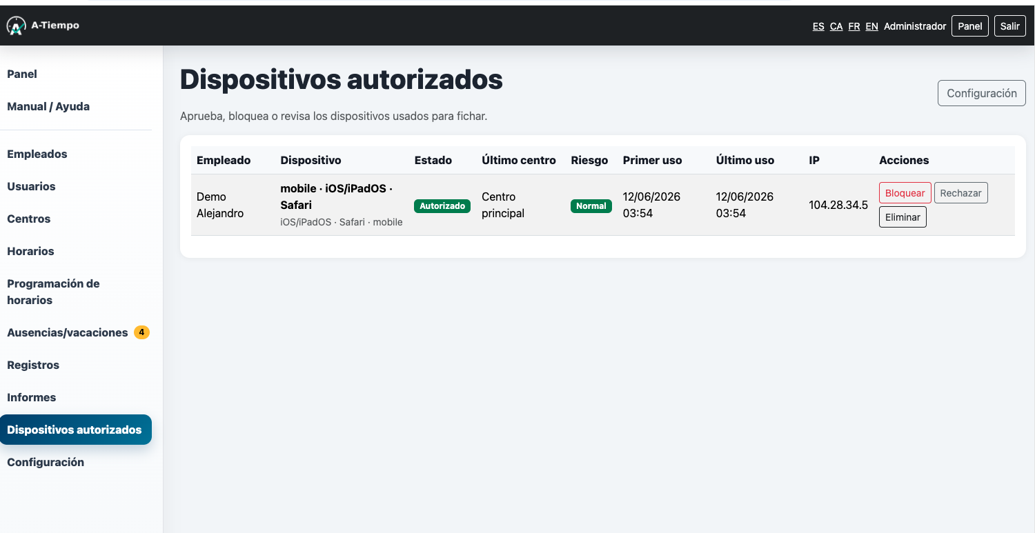 A-Tiempo - Time Clock and Attendance System