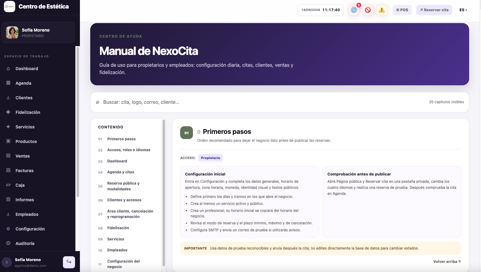 NexoCita - Gestión de Citas, Ventas y Fidelización
